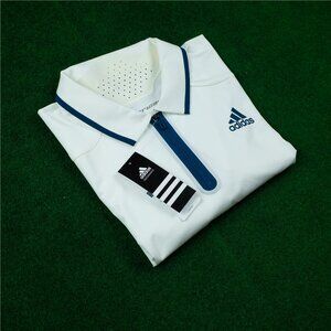 NWT adidas Barricade Climacool Blue/White Zip Polo